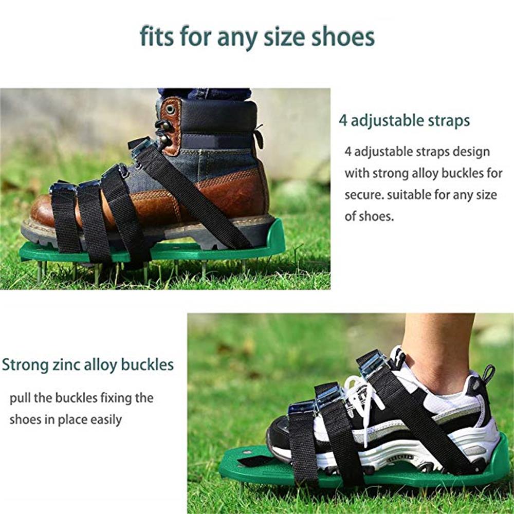 Lawn Aerator Shoes Lawn Spikes Shoes 4 Adjustable Straps Garden