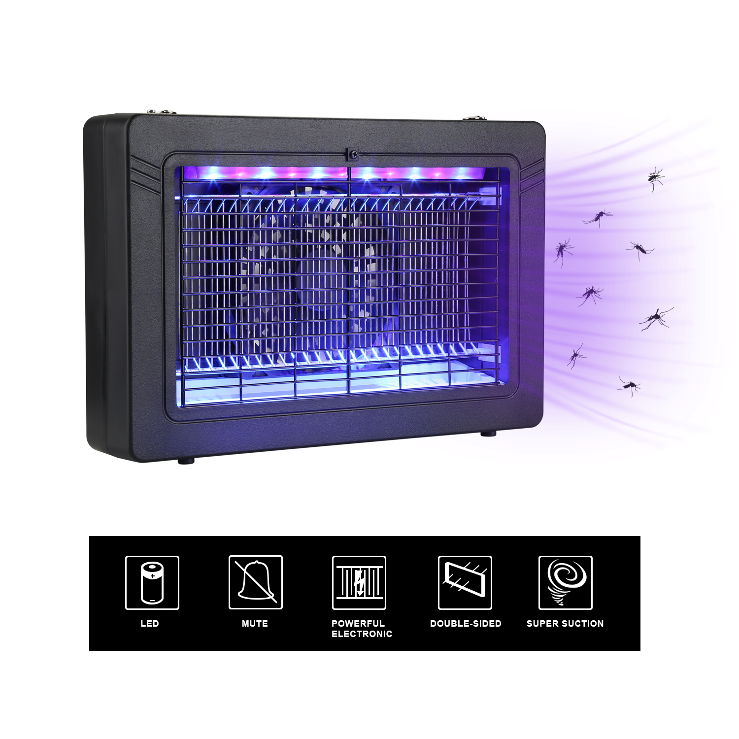 Electric Shock Mosquito Bug Killer Indoor Insect Zapper UV LED Light