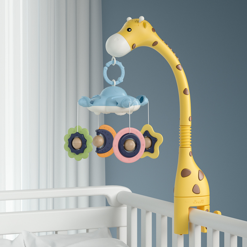 Baby Nursery Musical Crib Mobile Light 360 Rotate Teether Rattle Toy