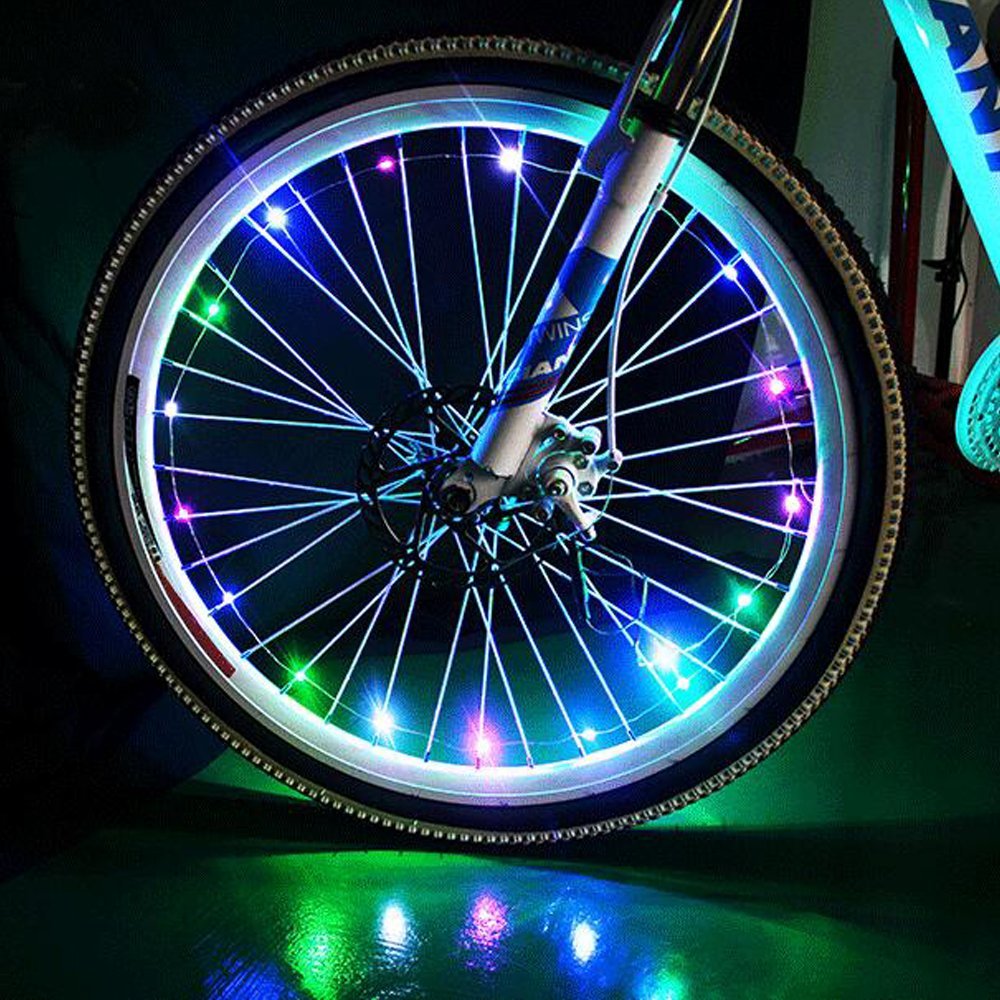 LED Bike Wheel Lights String Rechargeable Waterproof