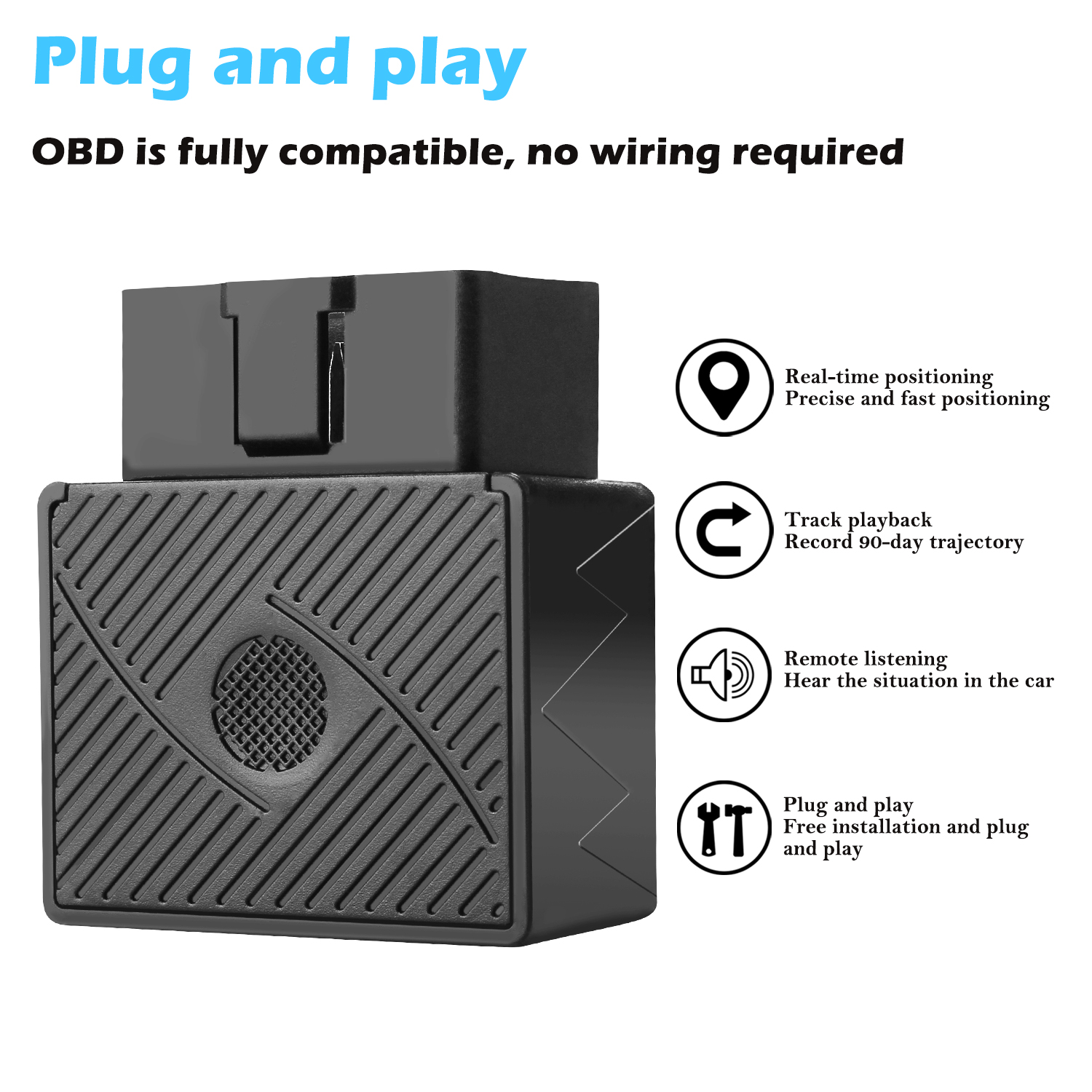 OBD2 GPS Tracker Real Time Vehicle Tracking Device for Car Truck