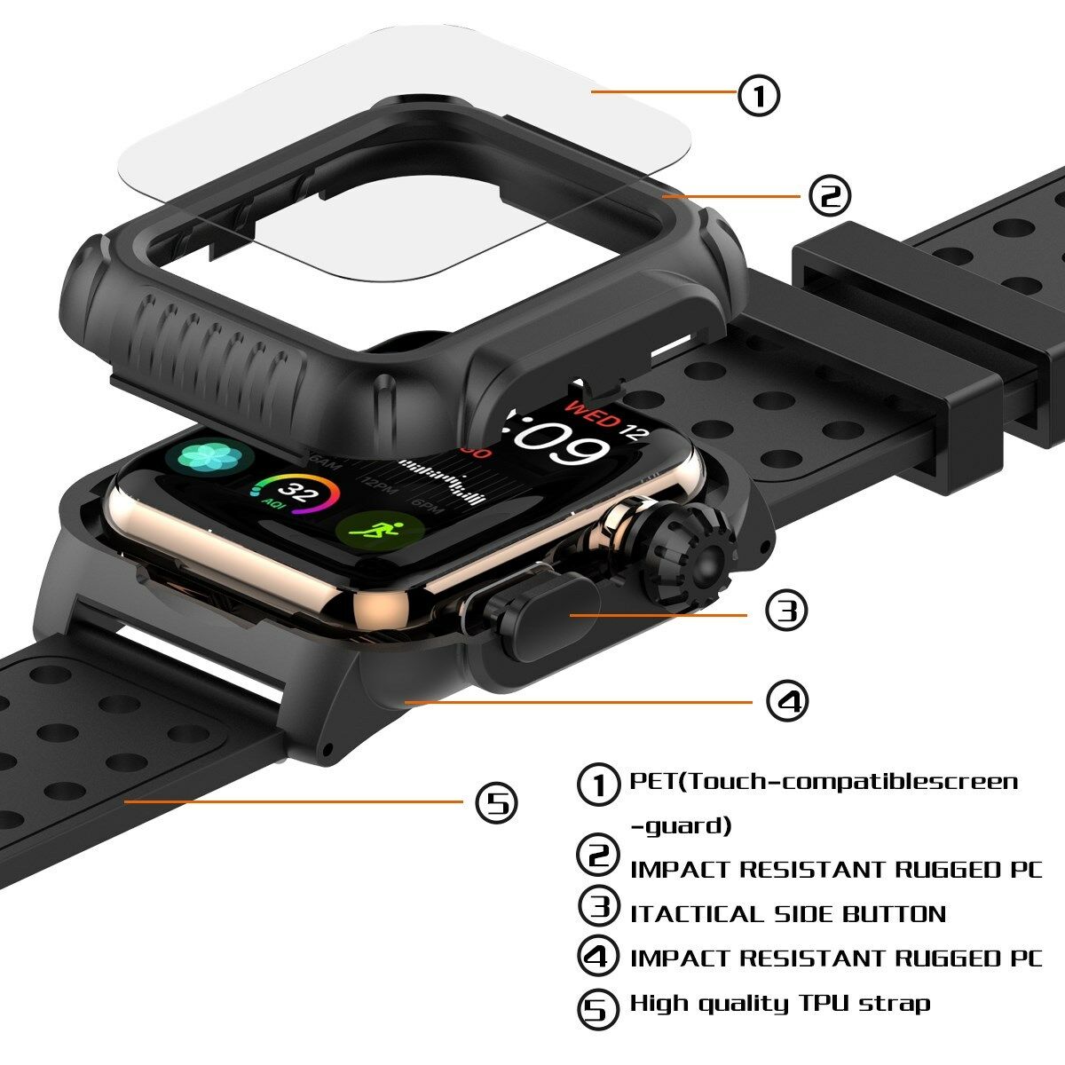 apple watch 4 44mm case protector